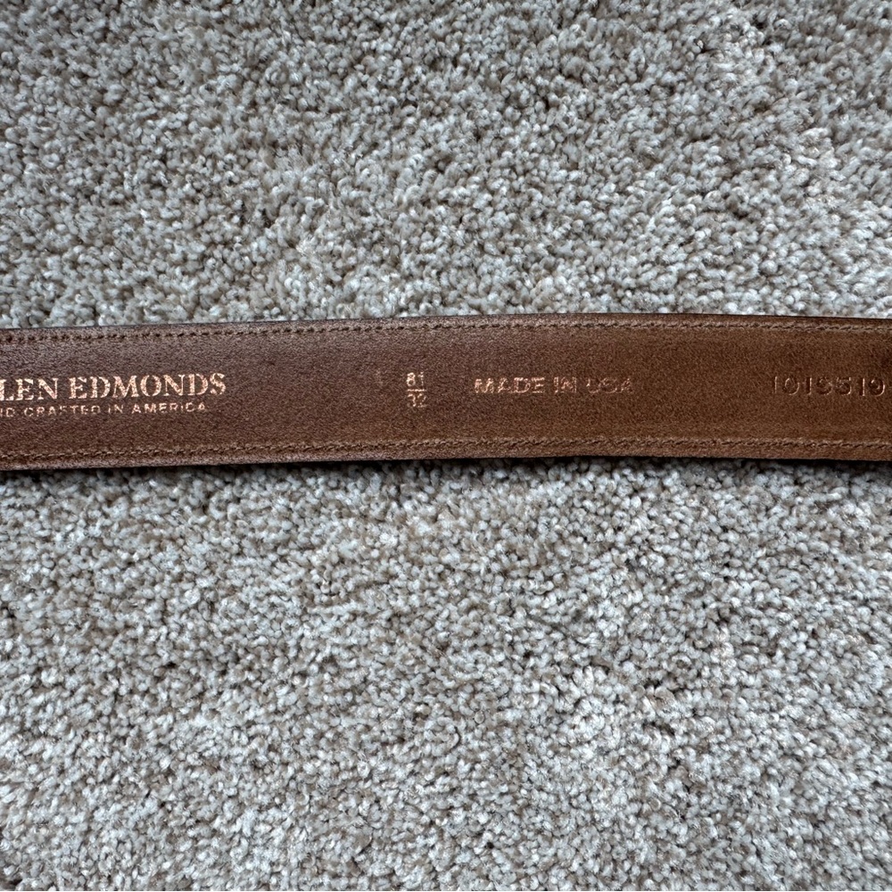 Allen Edmonds Natural Chromexcel Leather Men's Belt Size 32 - Picture 3 of 3